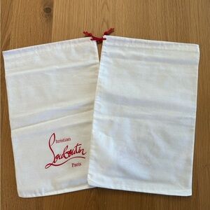 Qty 2 - Christian Louboutin White Bags with Red Logo